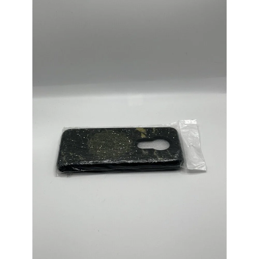 Moto G7 Power Case Glitter Mandala Shockproof Protective Cover Black